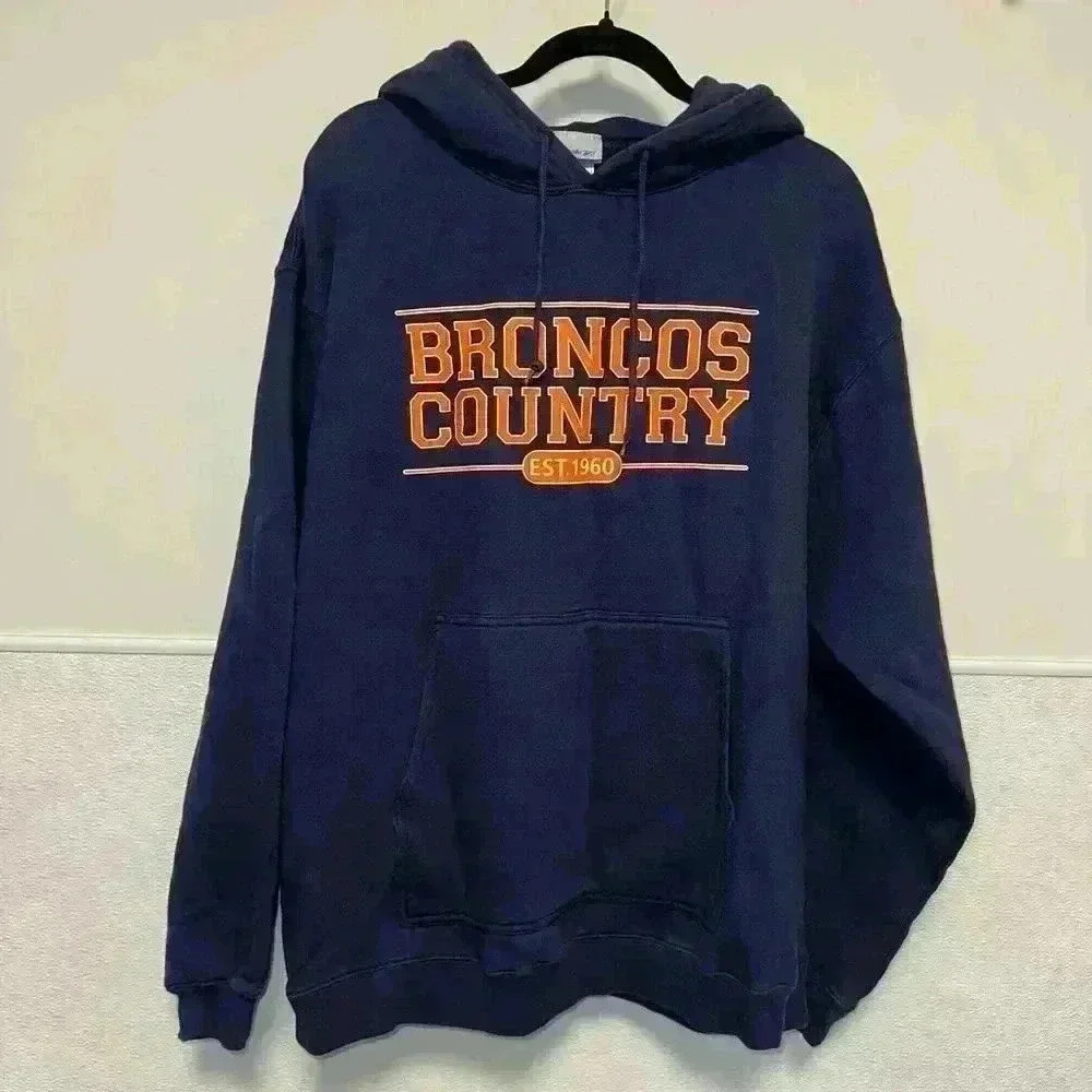 Vintage Reebok Hoodie Denver Broncos Country Navy & Orange L/G Men’s - Picture 4 of 11